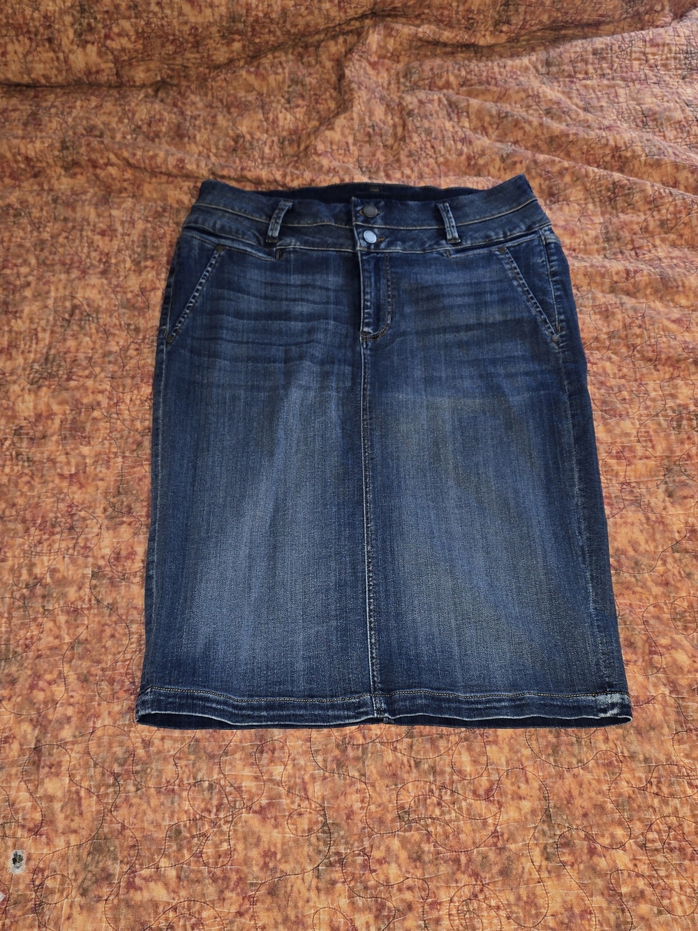 Liverpool Los Angeles Denim Pencil Skirt Size 14 Victory Blue Classic Mid-Wash